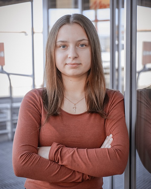 Foto: Evelyn Stranz, Büroangestellte, Firma Elektro Scharf, Wolfsburg
